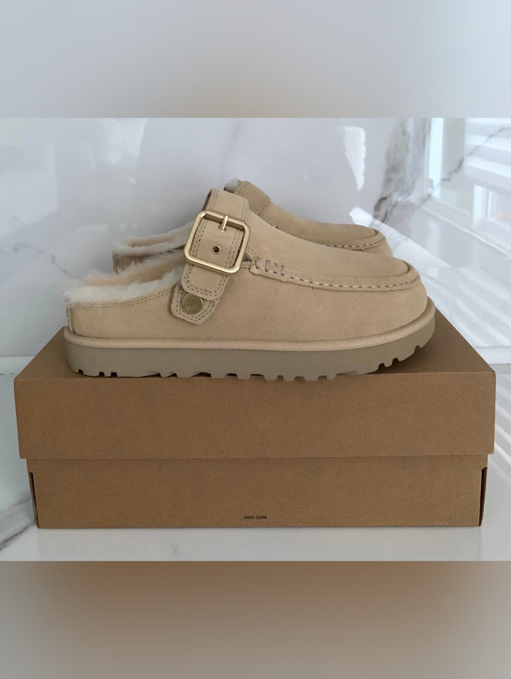 UGG Women's Goldenstar Evelina Clog Sand - Size 7 Women's NEW Authentic Slipper
